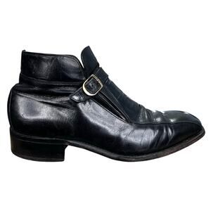 Vintage 70’s Florsheim Men’s Guardsman Black Monk Strap Chelsea Boot Size 8 D